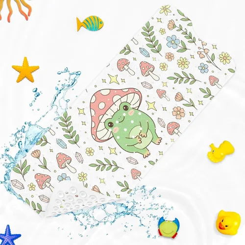 Miniatura 11 de Tapete de ducha para bañera de dinosaurio, selva, diseño tropical, caprichoso, antideslizante, extra largo, 40 x 16 pulgadas, lavable a máquina