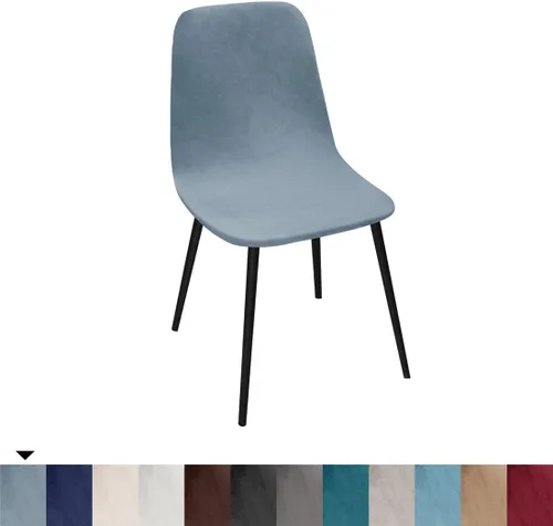 Miniatura 4 de Paquete de 2 fundas de terciopelo para sillas de comedor, lavables, extraíbles, de mediados de siglo, modernas, curvas, sin brazos, para decoración