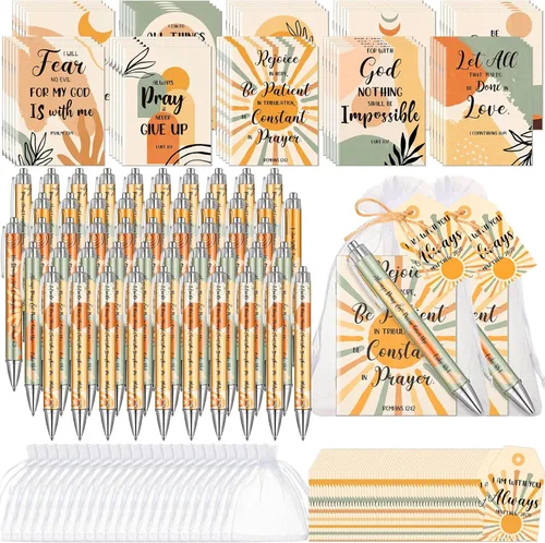 Miniatura 9 de Qeeenar Juego de 200 regalos cristianos a granel, versículo de la Biblia, bolígrafo religioso y cuaderno de regalo con etiquetas de agradecimiento