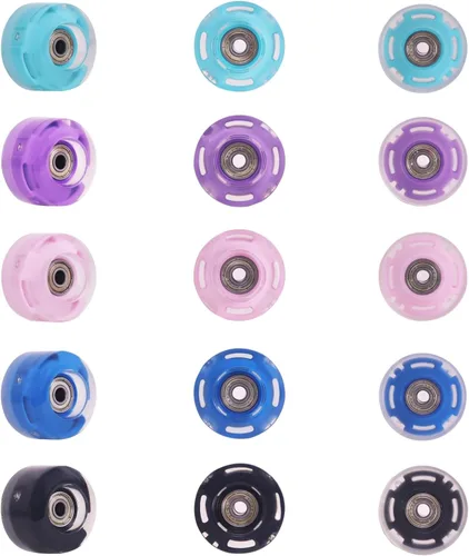 Miniatura 4 de Nattork Paquete de 8 ruedas de patinaje con luz de 82A de 2.126 x 1.260 in con rodamientos instalados luminosos cuádruples, accesorios de patinaje