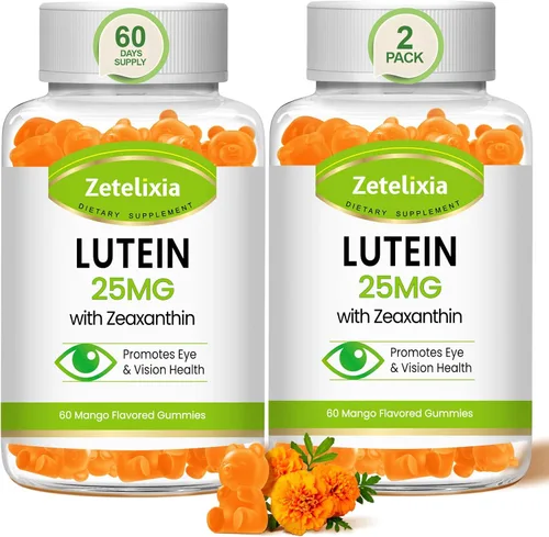 Miniatura 8 de Gomitas de luteína de 25 mg – Vitaminas para los ojos Luteína y Zeaxantina Suplementos para la salud ocular para adultos, suplemento de gomitas