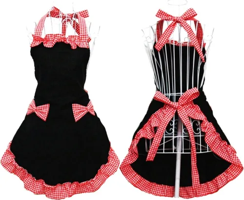 Hyzrz Delantales lindos, adorables, de estilo retro, vintage, coquetos para mujeres y niñas, de cocina, con bolsillos, para el Día de las Madres,