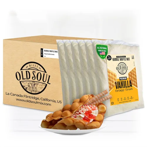 Miniatura 13 de OldSoul - Mezcla profesional de gofres de burbujas, sin gluten, crujiente, sabor vainilla, mezcla de gofres de huevo, 28 gofres