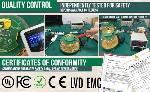Miniatura 5 de Dural's DX5® Incubadora profesional de 18 huevos con giro automático y control de humedad Incubadora de huevos certificada por la FCC