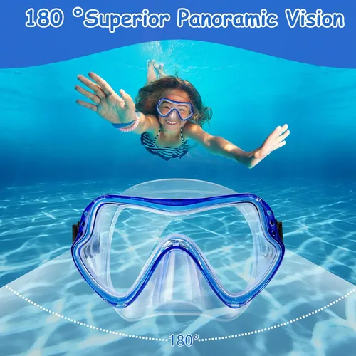 Miniatura 2 de Gafas de natación para niños con cubierta de nariz para jóvenes de 8 a 15 años, antivaho HD Visión Gafas de piscina gafas de natación de agua