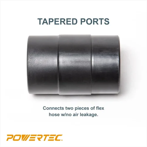 Miniatura 4 de POWERTEC 70123 Conector de manguera de polvo de 4 pulgadas con adaptador de empalme de conexión rápida, plástico ABS, 1 paquete (paquete de 2)