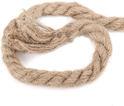 Miniatura 4 de ZOENHOU Cuerda de cáñamo de yute de 100 pies de 1/2 pulgada, 98.4 ft x 0.472 in, cuerda gruesa trenzada natural para manualidades, jardinería