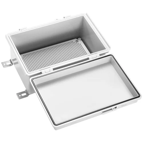 Miniatura 3 de Caja de conexiones eléctricas impermeables IP67 carcasa de plástico ABS con cubierta con bisagras con placa de montaje, soportes de pared