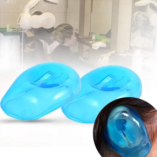 Miniatura 2 de 2 protectores de orejas azules para tinte para el cabello, orejeras de plástico antimanchas del tinte, protector reutilizable para las orejas