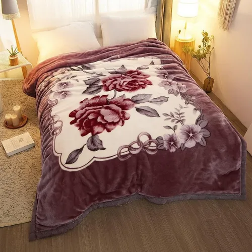 Miniatura 10 de Manta pesada y cálida de felpa de forro polar de invierno, tamaño King, manta pesada de visón coreano, suave y cálida, manta de cama Raschel