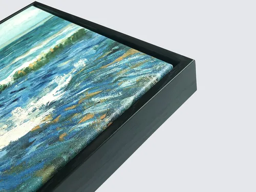 Miniatura 6 de Wieco Art Arte enmarcado negro paisaje marino en Saintes Maries por Vincent Van Gogh pinturas al óleo Reproducción modernas impresiones en lienzo