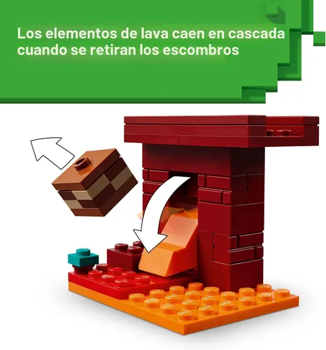 Miniatura 3 de LEGO Minecraft The Nether Lava Battle Toy and Playset – Juguete de construcción de Minecraft para niños a partir de 6 años – Alex, Wither Skeleton