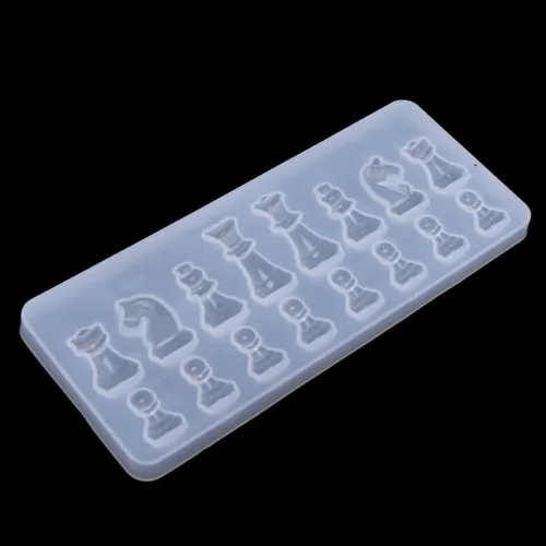 Miniatura 5 de Molde de ajedrez internacional de silicona, molde de resina epoxi de arcilla para bricolaje, moldes colgantes, ornamento de escritorio