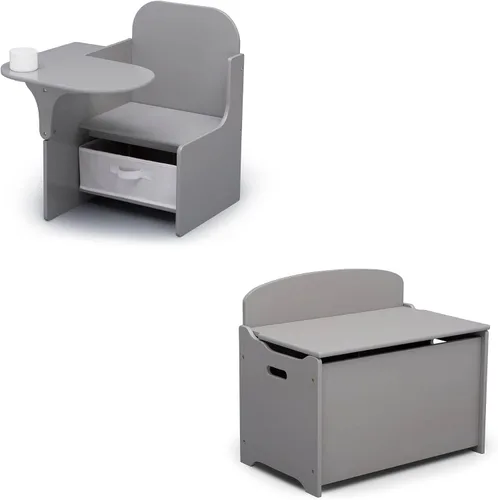 Miniatura 11 de Delta Children MySize - Escritorio con silla con compartimento de almacenamiento + caja de juguetes MySize Deluxe, chocolate oscuro (paquete)