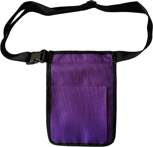 Miniatura 3 de Organizador para enfermeras de utilidad con cinturón Fanny Pack riñonera bolsa de cintura para herramientas de cuidado de tijeras médicas (púrpura)