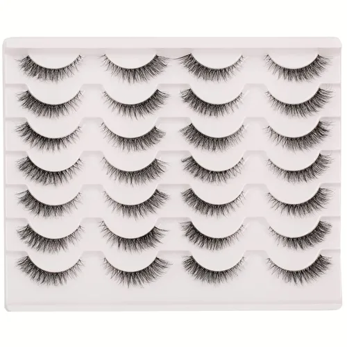 Miniatura 8 de Pestañas postizas de 0.787 pulgadas de grosor, paquete de 16 pares de pestañas postizas dramáticas, 2 estilos 5D, largas, suaves, hechas a mano
