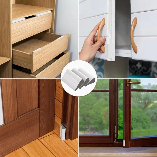 Miniatura 7 de Kneelisa Tira de Sellado de Ventana en Forma de Cuña para Marco de Puerta 118" Blanco, Espuma Negra Mejorada, Insonorización, Tapón de Corrientes
