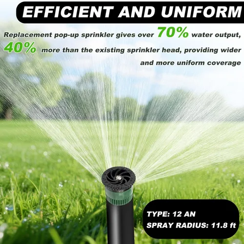 Miniatura 5 de 10 boquillas de arco variable 12AN, cabezales de aspersor emergentes de repuesto giratorios de 360 grados compatibles con Rainbird Hunter para riego