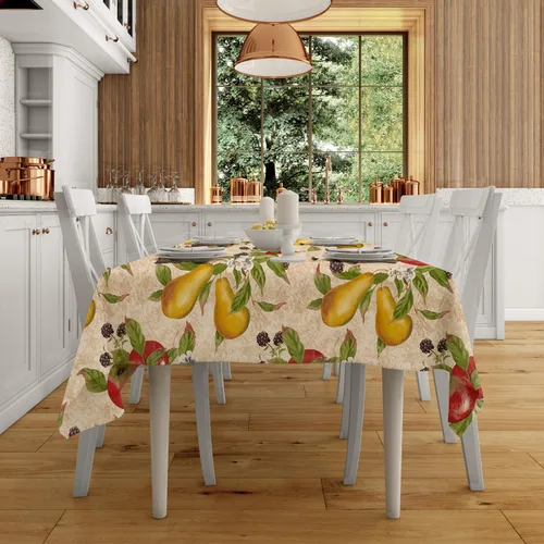 Miniatura 8 de EVERYDAY LUXURIES Mantel redondo impermeable de 60 pulgadas, resistente a las manchas y a las arrugas, mantel decorativo de vinilo de calibre 3.6
