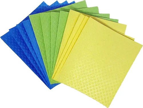 Paños de cocina suecos reutilizables, paños de cocina ultra absorbentes para cocina, baño, lavar platos y más - Esponjas de celulosa - Paquete de 12