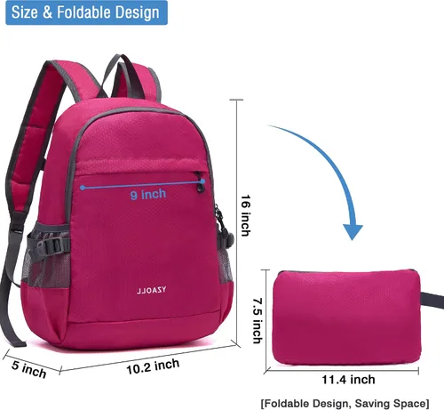 Miniatura 2 de YZAOLL Mochila pequeña de senderismo de 20 litros, mochila ligera para el día, mochila plegable para mujeres y hombres, viajes, camping, vacaciones