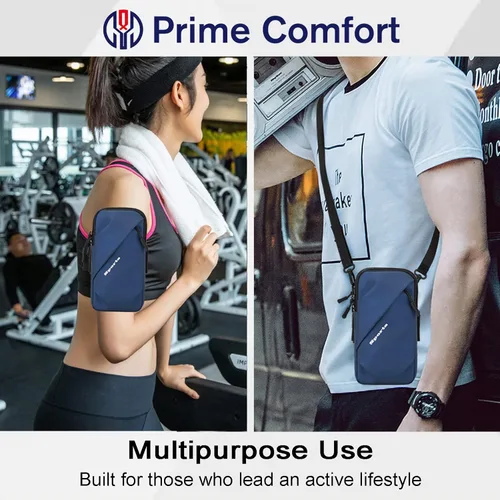 Miniatura 6 de Bandas para el brazo para teléfono, pequeña bolsa cruzada con correa para el brazo, se adapta a iPhone y todos los teléfonos celulares, uso para Azul