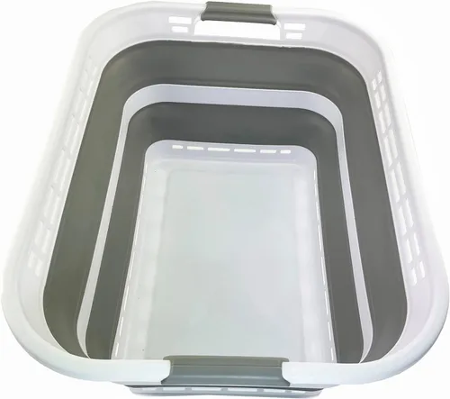 Miniatura 4 de SAMMART Cesto plegable de plástico para la ropa sucia de 42L (11 galones), contenedor de almacenamiento plegable, cesta de lavandería portátil