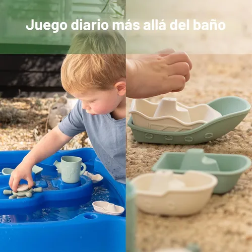 Miniatura 3 de Haakaa Juego de Juguetes de Baño Náuticos de Silicona para Bebés, Juguetes de Bañera de Silicona de Grado Alimentario para Niños Pequeños, Barcos
