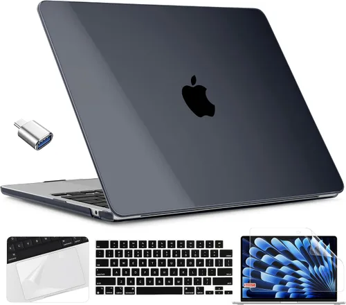 Miniatura 32 de TWOLSKOO Compatible con funda para MacBook Air M4 de 15 pulgadas versión 2025-2023 M4 A3241 M3 A3114 M2 A2941, carcasa rígida de plástico y Cristal