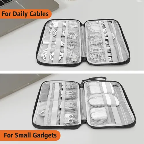Miniatura 2 de Organizador de cables de viaje, bolsa de cable, organizador de electrónica de viaje, bolsa de transporte de tecnología, estuche de transporte