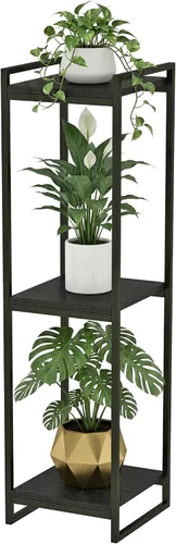 Miniatura 8 de Soporte para plantas de 23.6 pulgadas de ancho para interiores, estante escalera para plantas moderno de 3 niveles, organizador de macetas