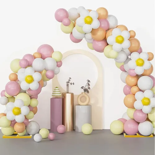 Miniatura 8 de Kit de arco de globos, juego de 2 soportes de arco de globos dorados, marcos de arco de boda con base cuadrada de metal arco de flores para fiesta