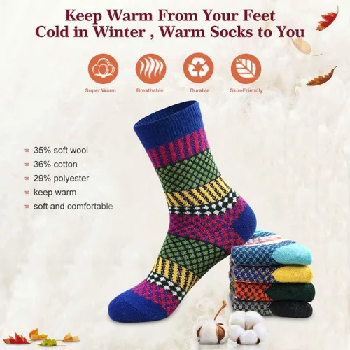 Miniatura 5 de MORECOO Calcetines de invierno para mujer, caja de regalo, tamaño libre, lana gruesa, suave, cálidos, calcetines casuales para mujer, calcetines