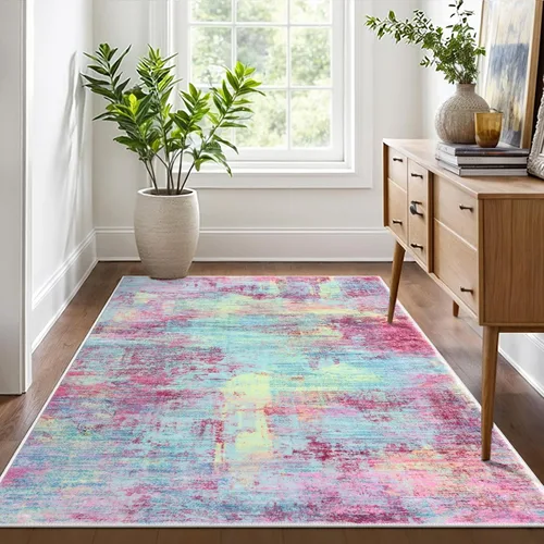 Miniatura 493 de IOHOUZE Alfombra abstracta lavable de 3 x 12 pies para pasillos, antideslizante para cocina, camino de entrada de lana sintética para interiores