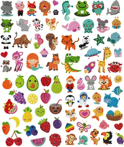 Miniatura 11 de sinceroduct Kits de calcomanías de diamantes de animales 5D DIY para niños y niñas principiantes