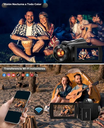 Miniatura 3 de Cámara de video 5K Videocámara 8X Zoom Opitical Cámaras de transmisión en vivo Cámara de 64MP Vlogging para YouTube con visión nocturna a todo