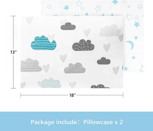 Miniatura 2 de TILLYOU Paquete de 2 fundas de almohada para niños pequeños con cierre de sobre, microfibra suave y sedosa de 13 x 18 pulgadas, fundas de almohada