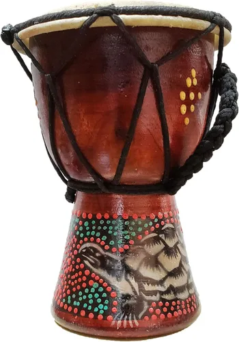 Miniatura 13 de Djembe decorativo de novedad de 6" de alto x 4" de ancho en la parte superior (Abstracto, 15.2 cm)