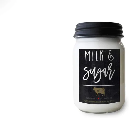 Miniatura 35 de Milkhouse Candle Company Vela de soja de manzana y caramelo, rodajas de manzana, canela, perfumada a vainilla dulce, tarro de mantequilla de 16
