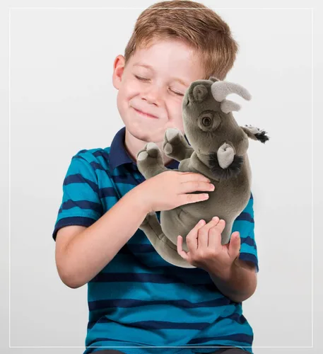 Miniatura 7 de DolliBu Colección de animales de peluche salvaje, Storytime Buddy Rhino Animal para niños, animales de peluche de safari de felpa de rinoceronte