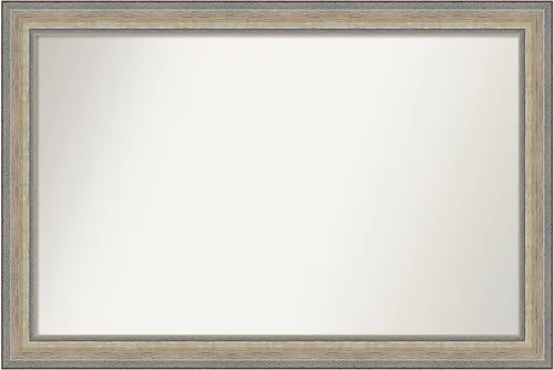 Miniatura 197 de Amanti Art Espejo de baño plateado para sobre fregadero, 28 x 47 pulgadas, espejo rectangular de plata imperial, marco de madera tradicional de gran