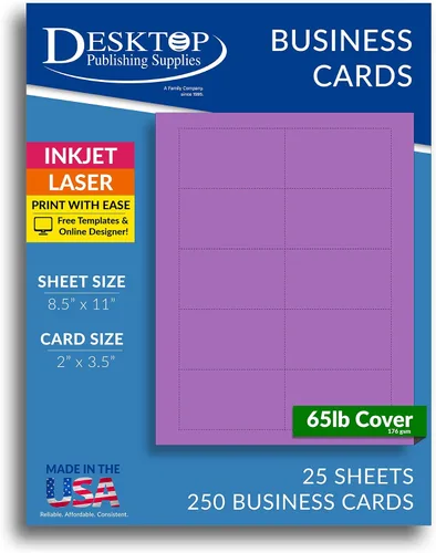 Miniatura 11 de 250 tarjetas de visita azul brillante de 3.5 x 2 pulgadas, hojas de papel de tarjetas de visita en blanco de colores imprimibles, tarjetas de visita