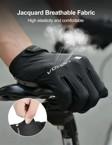 Miniatura 2 de LAMEDA Guantes de bicicleta de montaña para hombre, 0.197 in, EVA gruesos, guantes de ciclismo de dedo completo, guantes de bicicleta ligeros