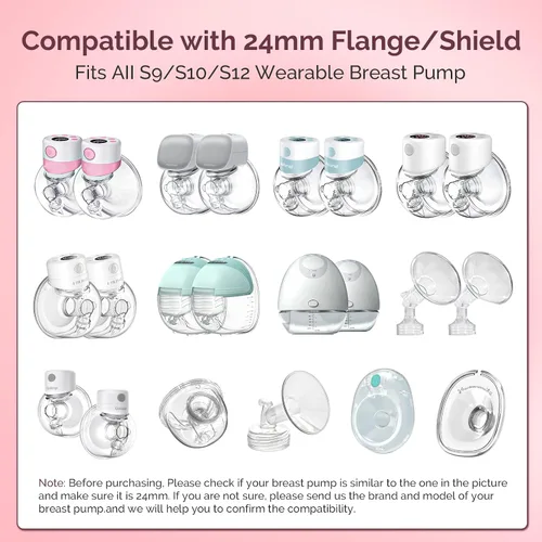 Miniatura 6 de Inserto de brida 10 piezas de 13/15/17/19/0.827 in para Momcozy S9/S9pro/S10/S12/S12pro/Medela/Tsrete/Spectra/Bellabababy, etc. 0.945 in, reduce