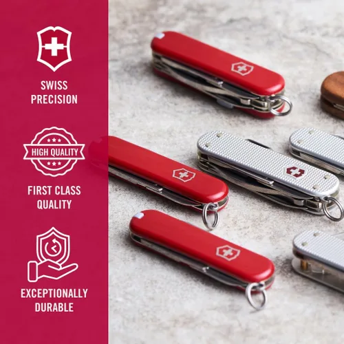 Miniatura 6 de Victorinox Bantam Swiss Army Cuchillo de bolsillo de 8 funciones fabricado en Suiza con hoja grande, abridor de botellas y destornillador - rojo