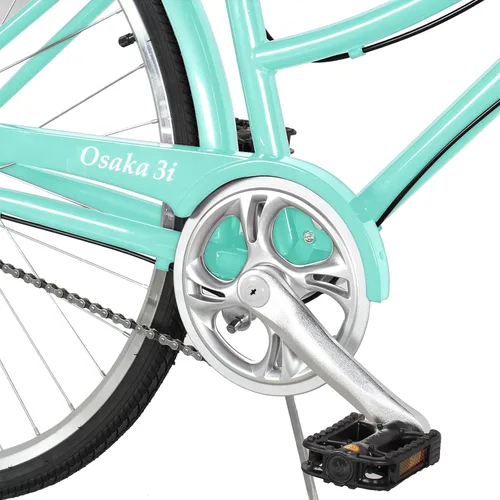 Miniatura 4 de Tracer Osaka - Bicicletas híbridas, marco de acero, Shimano Nexus Inter 3/7 velocidades, agarre marrón asiento marrón, bicicleta de carretera