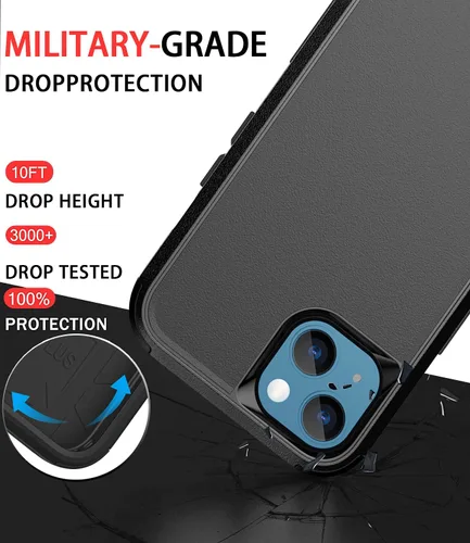 Miniatura 2 de Diverbox - Funda para iPhone 13 a prueba de golpes, caídas y polvo, funda de protección resistente para iPhone 13 de Apple, color negro