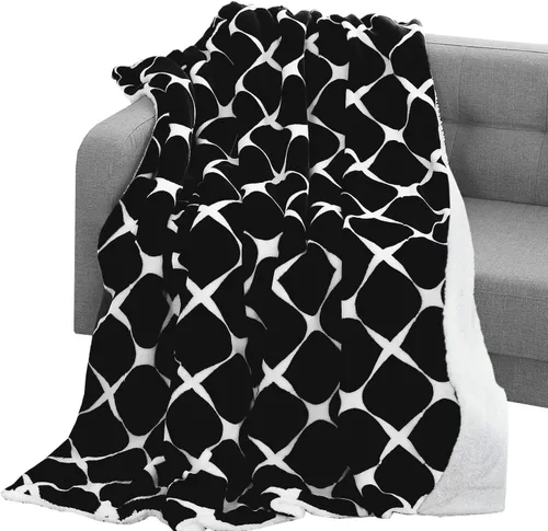 Miniatura 14 de Elegant Comfort Manta reversible de franela sherpa, ultrasuave, mullida, acogedora y afelpada, manta decorativa ligera para todas las estaciones, 50