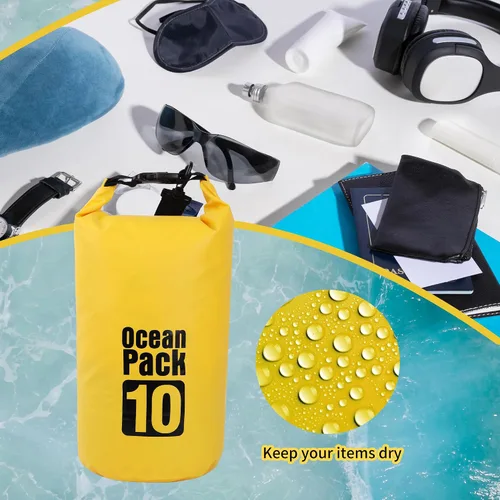 Miniatura 4 de Dry Bag impermeable para mujeres y hombres, 20L enrollada, ligera, bolsa de almacenamiento en seco con funda para teléfono para viajes, natación