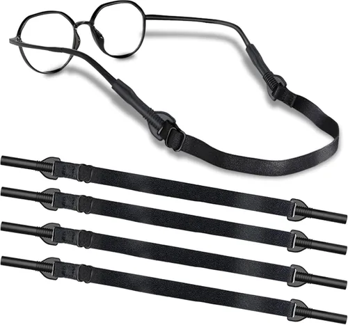 Miniatura 8 de Correa ajustable para lentes, soportes deportivos para lentes de sol alrededor del cuello, sin cola para hombres, niños 4gris